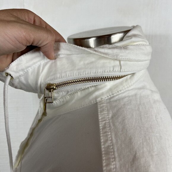 ATM Anthony Thomas Melillo M Womens White Field Full Zip Drawstring Zip Up Hood - Picture 9 of 13